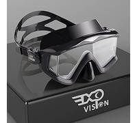 Adult Pano 3 Panoramic Scuba Diving Mask, Tempered Glass Snorkeling Dive Mask, Premium Swim Goggles With Nose Cover Snorkeling Gear for Snorkeling, Freediving, Swimming (Matte Black)