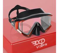 Adult Pano 3 Window Scuba Diving Mask, Tempered Glass Snorkel Mask Anti-Fog Swim Mask No Leakage Swim Goggles with Nose Cover Snorkeling Gear for Snorkeling, Freediving, Swimming