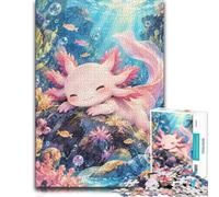 Adult Paper Jigsaw Puzzle Axolotl Underwater Coral Reef 1000pcs (70x50cm) | For screen-free Christmas time: Adult jigsaw puzzle with 1000 pieces; for cosy evenings and screen-free holiday time.