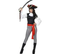 Adult Pirate Lady Costume Caribbean Buccaneer Womens Fancy Dress UK 8-18