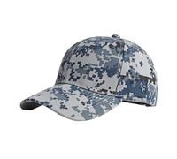 Adult Plain Camo Baseball Cap Hat Classic Adjustable Size for All Seasons, Blue, M