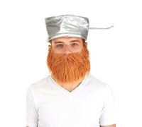 Adult Plants vs Zombies Crazy Dave Costume Kit | Video Game Pan Hat & Beard Accessory Standard Silver