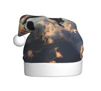 Adult plush Christmas hat HJFCZH Airplanes are soaring Prints with soft touch for Christmas party