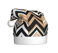 Adult plush Christmas hat HJFCZH Black White Tan Zigzag Prints soft and comfortable for parties dances Halloween