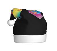 Adult plush Christmas hat MJHKXLJ A pair of rainbow fish Printed with soft touch for Christmas party