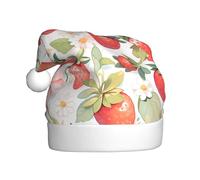 Adult plush Christmas hat MJHKXLJ Colorful strawberries Printed with soft touch for Christmas party