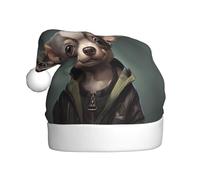 Adult plush Christmas hat MJHKXLJ Cute Chihuahua Printed with soft touch for Christmas party