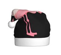 Adult plush Christmas hat MJHKXLJ Embroidered flamingo print Printed with soft touch for Christmas party