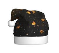 Adult plush Christmas hat MJHKXLJ Falling leaves in the rain Printed with soft touch for Christmas party
