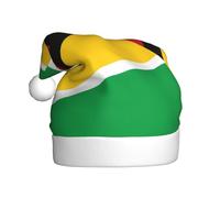 Adult plush Christmas hat MJHKXLJ Flag of Guyana Printed with soft touch for Christmas party