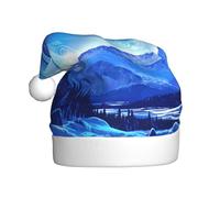 Adult plush Christmas hat MJHKXLJ Gorgeous Northern Lights Printed with soft touch for Christmas party