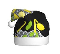 Adult plush Christmas hat MJHKXLJ Lemons falling from the net bag Printed with soft touch for Christmas party
