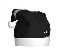 Adult plush Christmas hat MJHKXLJ little girl watching seagulls on the reef Printed with soft touch for Christmas party
