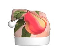 Adult plush Christmas hat MJHKXLJ Pink Peach Pattern Printed with soft touch for Christmas party