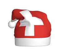 Adult plush Christmas hat MJHKXLJ Swiss Flag Printed with soft touch for Christmas party