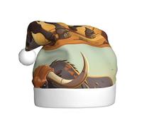Adult plush Christmas hat WHJSHOP African water buffalo Picture soft and comfortable for parties dances Halloween