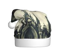 Adult plush Christmas hat WHJSHOP Ancient Skeleton Castle Pattern with soft touch for Christmas party
