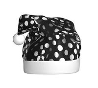 Adult plush Christmas hat WHJSHOP Black and white corrugated dots Picture soft and comfortable for parties dances Halloween