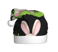 Adult plush Christmas hat WHJSHOP Blue-eyed rabbit eating grass Picture soft and comfortable for parties dances Halloween