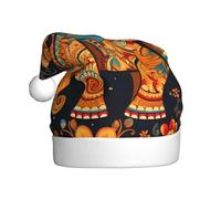 Adult plush Christmas hat WHJSHOP Bohemian Elephant Pattern Picture soft and comfortable for parties dances Halloween