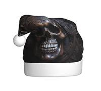 Adult plush Christmas hat WHJSHOP copper-colored skull Picture soft and comfortable for parties dances Halloween