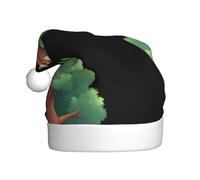 Adult plush Christmas hat WHJSHOP Curious little squirrel Pattern with soft touch for Christmas party