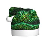 Adult plush Christmas hat WHJSHOP Emerald python pattern Pattern with soft touch for Christmas party
