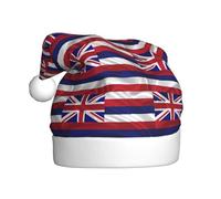 Adult plush Christmas hat WHJSHOP Flag of Hawaii American Pattern with soft touch for Christmas party