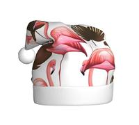 Adult plush Christmas hat WHJSHOP Flamingo Palm Leaf Picture soft and comfortable for parties dances Halloween