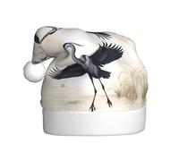 Adult plush Christmas hat WHJSHOP Flying Birds Crane Heron Picture soft and comfortable for parties dances Halloween