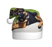 Adult plush Christmas hat WHJSHOP German shepherd dog Pattern with soft touch for Christmas party