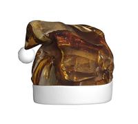 Adult plush Christmas hat WHJSHOP Golden glass shards Pattern with soft touch for Christmas party