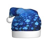 Adult plush Christmas hat WHJSHOP Hills full of blue flowers Pattern with soft touch for Christmas party