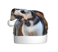Adult plush Christmas hat WHJSHOP Husky Dog Pattern with soft touch for Christmas party suitable for men and women