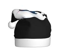 Adult plush Christmas hat WHJSHOP Little white rabbit chasing swallows Pattern with soft touch for Christmas party