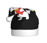 Adult plush Christmas hat WHJSHOP Little white rabbit looking in the mirror Picture soft and comfortable for parties dances Halloween