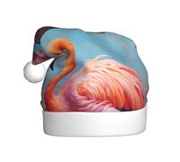 Adult plush Christmas hat WHJSHOP Nice flamingo Pattern with soft touch for Christmas party