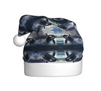 Adult plush Christmas hat WHJSHOP Orca Killer Whale Pattern soft and comfortable for parties dances Halloween