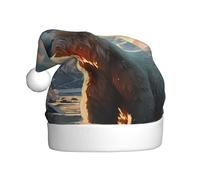 Adult plush Christmas hat WHJSHOP Polar bear in winter Picture soft and comfortable for parties dances Halloween