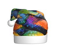 Adult plush Christmas hat WHJSHOP Rainbow Fish Scale Pattern with soft touch for Christmas party suitable for men and women
