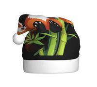 Adult plush Christmas hat WHJSHOP Red panda in bamboo forest Pattern with soft touch for Christmas party