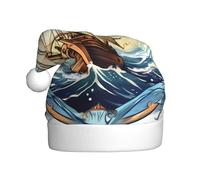 Adult plush Christmas hat WHJSHOP Sail Boat Nautical Compass Picture soft and comfortable for parties dances Halloween