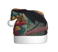Adult plush Christmas hat WHJSHOP Tropical Toucan Pattern with soft touch for Christmas party