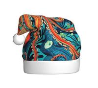 Adult plush Christmas hat WHJSHOP Turtle Octopus Pattern Ocean Theme Pattern soft and comfortable for parties dances Halloween