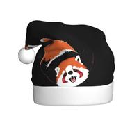 Adult plush Christmas hat WHJSHOP Upside down red panda Pattern with soft touch for Christmas party