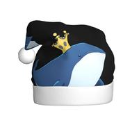 Adult plush Christmas hat WHJSHOP Whale Prince in the Ocean Pattern with soft touch for Christmas party