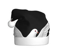 Adult plush Christmas hat WHJSHOP White dove of peace Pattern soft and comfortable for parties dances Halloween