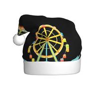 Adult plush Christmas hat WHJSHOP Wings Ferris Wheel Pattern with soft touch for Christmas party
