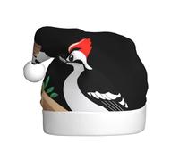 Adult plush Christmas hat WHJSHOP Woodpecker looking for food Pattern soft and comfortable for parties dances Halloween