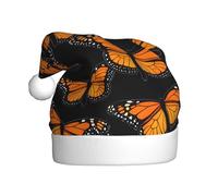 Adult plush Christmas hat WHJSSF beautiful monarch butterfly Printed soft and comfortable for parties dances Halloween